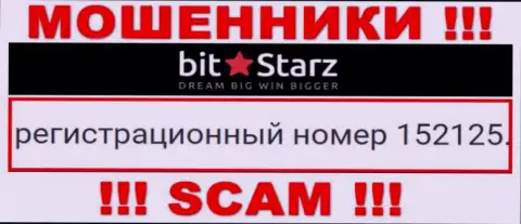 Номер регистрации организации BitStarz, в которую денежные средства советуем не отправлять: 152125
