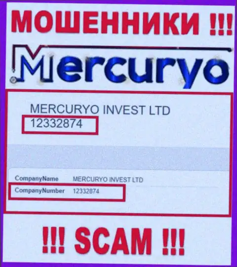 Регистрационный номер преступно действующей организации Mercuryo Co Com: 12332874