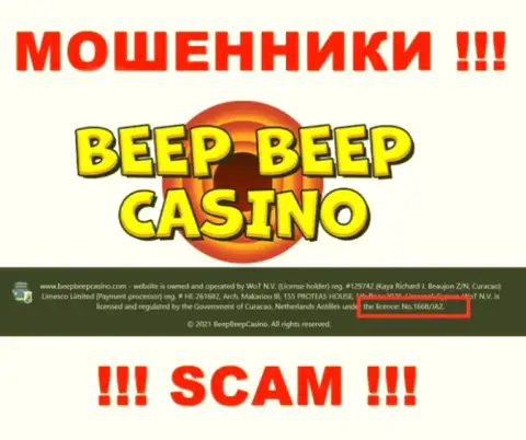 Не связывайтесь с конторой Beep Beep Casino, даже зная их лицензию, показанную на сайте, вы не спасете вклады