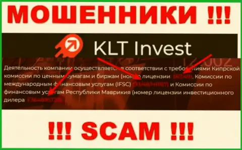 Хотя KLT Invest и представляют на сайте номер лицензии, помните - они в любом случае ЛОХОТРОНЩИКИ !!!