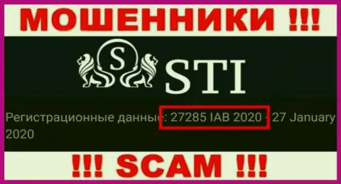 Номер регистрации StokOptions Com, который мошенники засветили на своей странице: 27285 IAB 2020