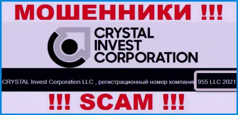 Номер регистрации организации Crystal Invest Corporation, возможно, что липовый - 955 LLC 2021