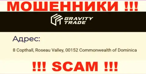 IBC 00018 8 Copthall, Roseau Valley, 00152 Commonwealth of Dominica - это оффшорный юридический адрес Gravity Trade, указанный на сайте указанных махинаторов