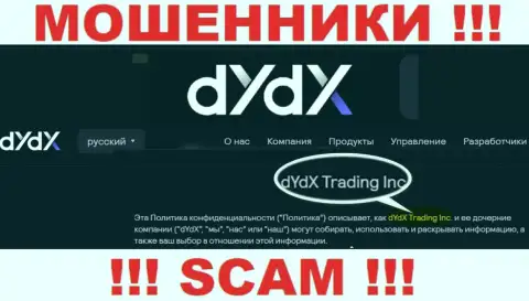 Юридическое лицо конторы дИдИкс - это dYdX Trading Inc