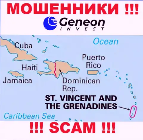 GeneonInvest находятся на территории - St. Vincent and the Grenadines, избегайте работы с ними