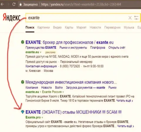 Пользователи Яндекса знают, что Exante Ltd - это МОШЕННИКИ !!!
