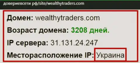 Украинское место регистрации дилинговой конторы ВелтиТрейдерс Ком, согласно информации веб-сайта довериевсети рф